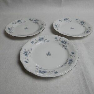 Johann Haviland Bavaria Germany Blue Floral Design 6" Bread Plates Set Of 4 VTG